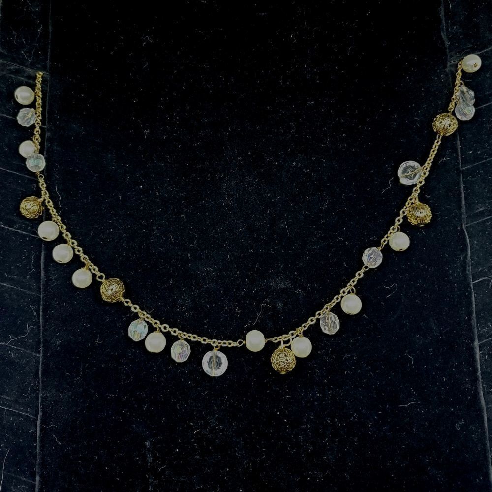 Cookie Lee Gold & White Necklace